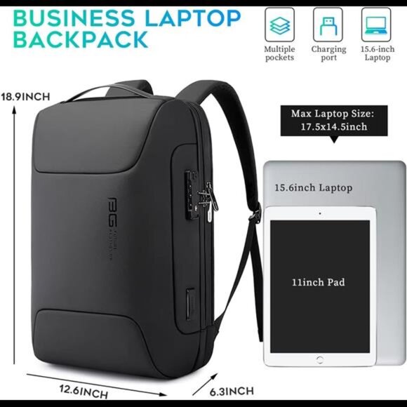 Anti Theft Business Backpack Fits 15.6 Inch Laptop,Smart Work Backpack with USB - Picture 6 of 7